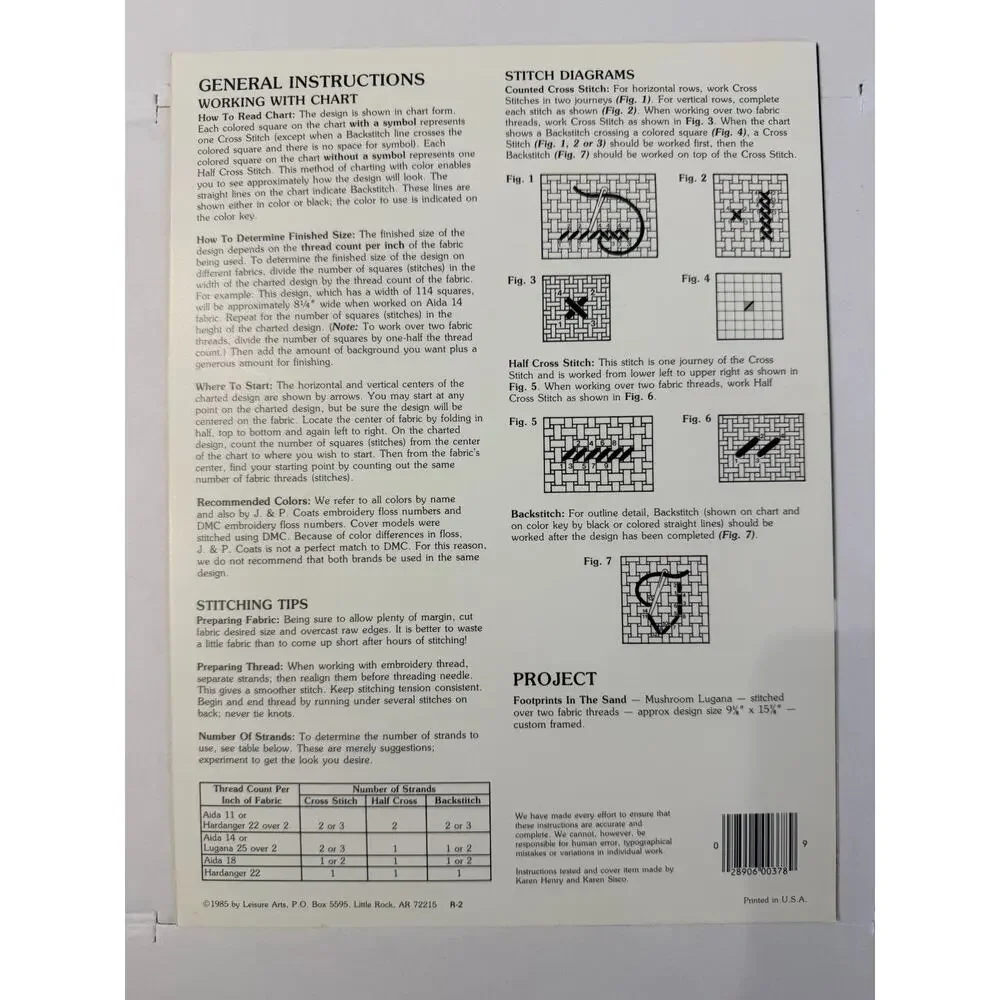 Vintage Footprints in the Sand Cross Stitch Pattern Leaflet 378 Leisure Arts 198